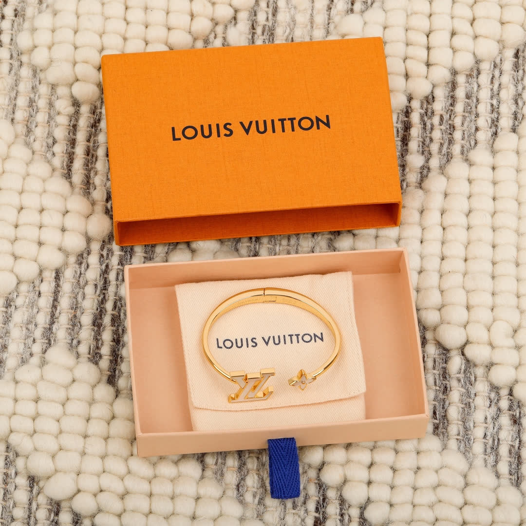 Louis Vuitton Gold Tone Monogram Bracelet